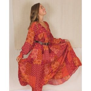 Dress Forum Los Angeles Patchwork Bohemian Maxi Dress Size S